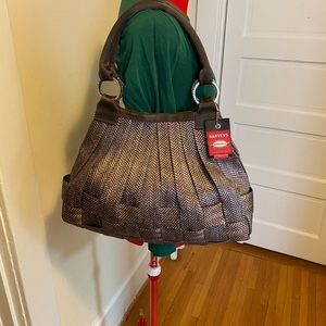 Harveys Stella Large brown herringbone purse.